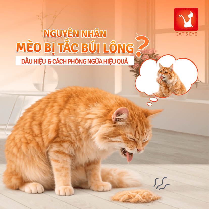 Nguyên nhân mèo bị tắc búi lông, dấu hiệu nhận biết và cách phòng ngừa hiệu quả