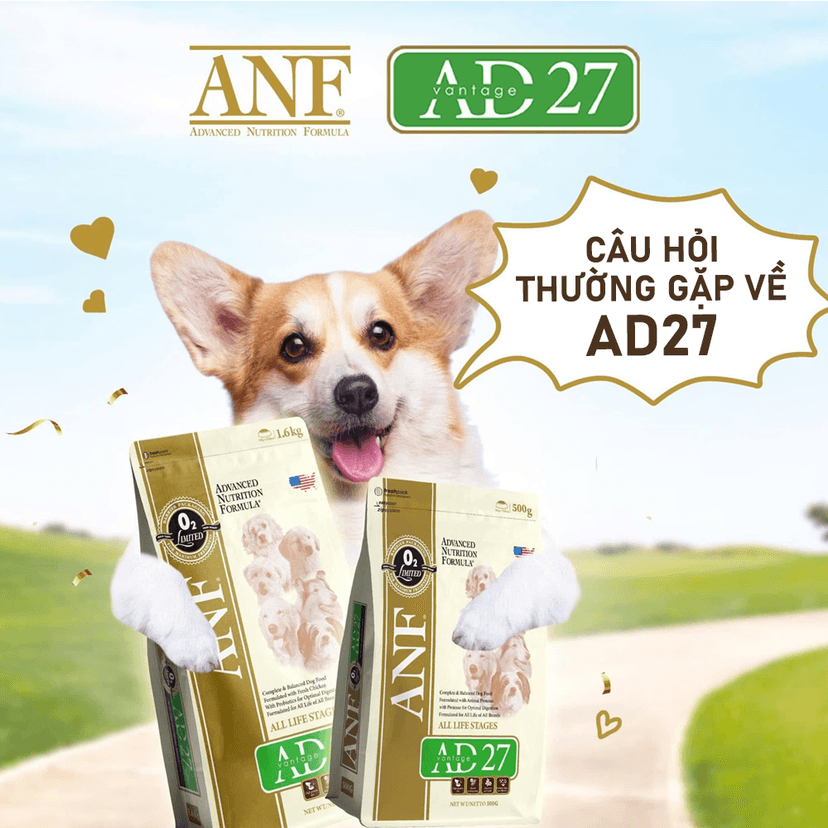 Câu hỏi thường gặp về thức ăn hạt cho chó ANF AD27